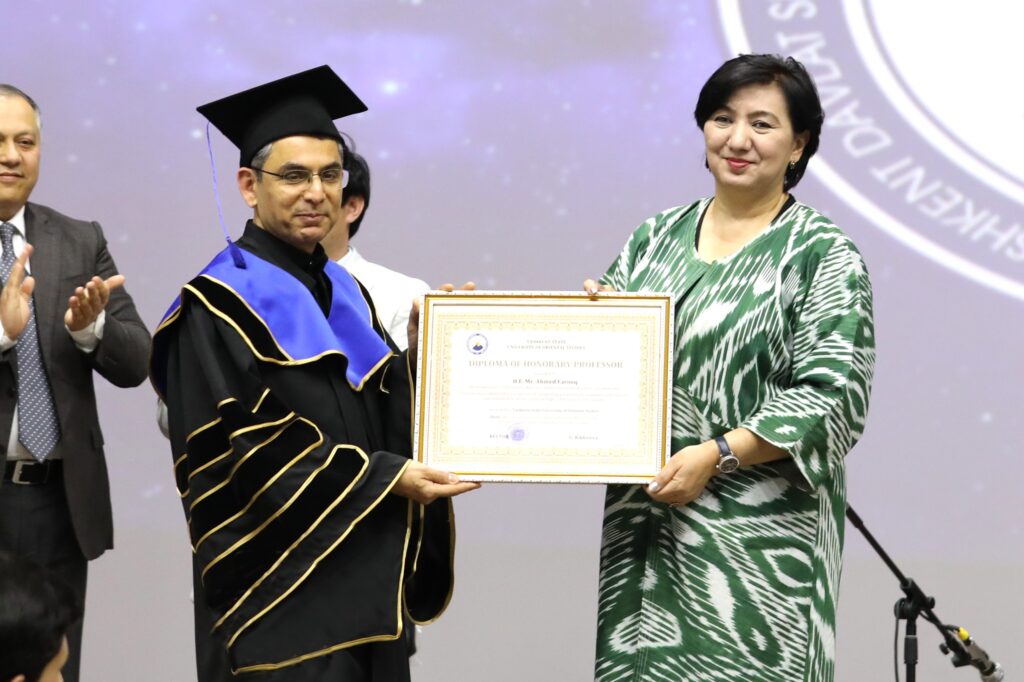 Ambassador Ahmed Farooq Conferred Title of Honorary Professor by TSUOS